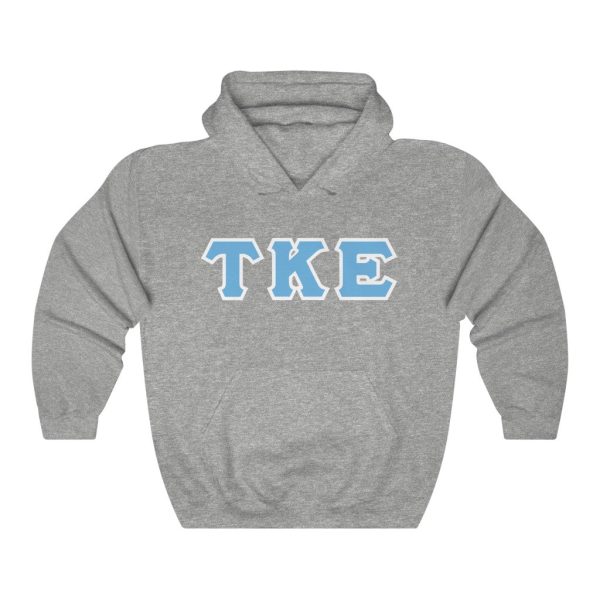 Tau Kappa Epsilon Printed Letter Hoodie | Cyan with White Border Supply