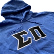 Sigma Pi Stitched Letter Hoodie | Heather Royal | Black with White Border Online Sale