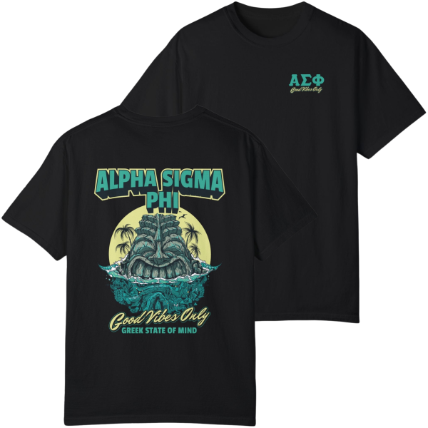 Alpha Sigma Phi Graphic T-Shirt | Good Vibes Only Cheap