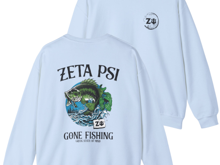 Zeta Psi Graphic Crewneck Sweatshirt | Gone Fishing on Sale