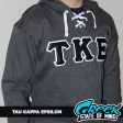 Tau Kappa Epsilon Stitched Letter Hockey Hoodie | Charcoal | Black with White Border Online Hot Sale