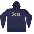 Sigma Pi Stitched Letter Hoodie | American Flag Pattern Fashion