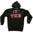 Tau Kappa Epsilon Stitched Letter Hockey Hoodie | Charcoal | Red with White Border For Cheap