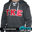 Tau Kappa Epsilon Stitched Letter Hockey Hoodie | Charcoal | Red with White Border For Cheap