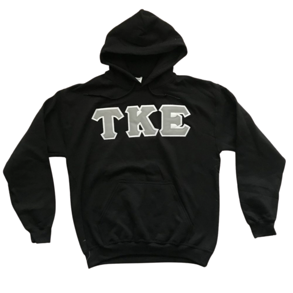 Tau Kappa Epsilon Stitched Letter Hoodie | Black | Gray with White Border Fashion