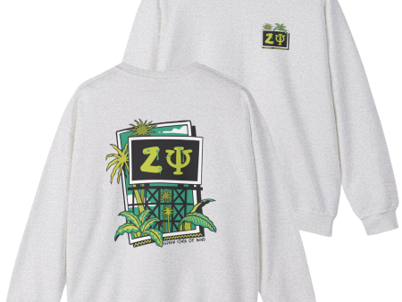 Zeta Psi Graphic Crewneck Sweatshirt | Tropical Billboard Fashion