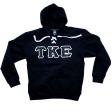 Tau Kappa Epsilon Stitched Letter Hockey Hoodie | Black | Black with White Border Online now