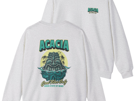 Acacia Graphic Crewneck Sweatshirt | Good Vibes Only Cheap