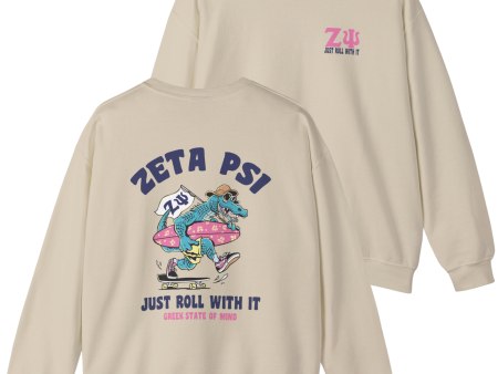 Zeta Psi Graphic Crewneck Sweatshirt | Alligator Skater Fashion