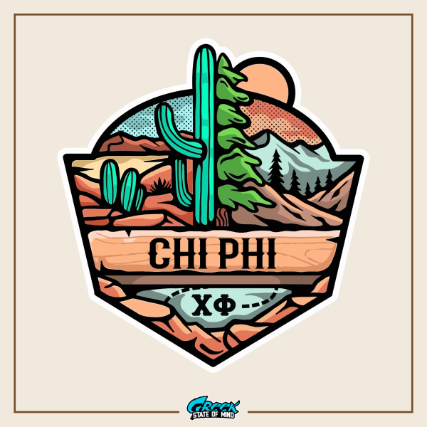 Chi Phi Graphic Hoodie | Desert Mountains For Cheap