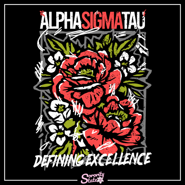 Alpha Sigma Tau Graphic T-Shirt | Grunge Roses Supply