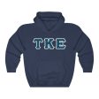 Tau Kappa Epsilon Printed Letter Hoodie | Navy with White Border Online now