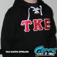 Tau Kappa Epsilon Stitched Letter Hockey Hoodie | Black | Red with White Border Online now