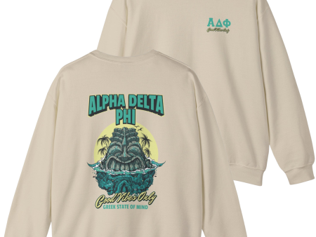 Alpha Delta Phi Graphic Crewneck Sweatshirt | Good Vibes Only on Sale