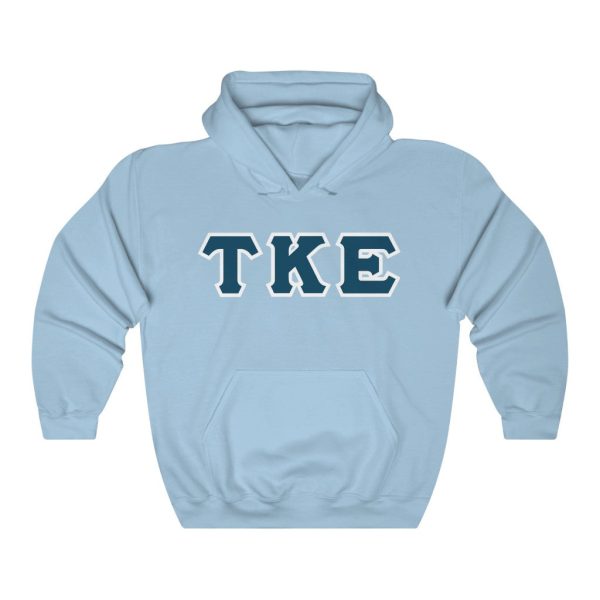 Tau Kappa Epsilon Printed Letter Hoodie | Navy with White Border Online now