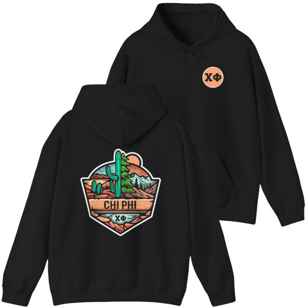 Chi Phi Graphic Hoodie | Desert Mountains For Cheap