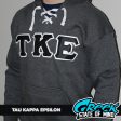 Tau Kappa Epsilon Stitched Letter Hockey Hoodie | Charcoal | Black with White Border Online Hot Sale