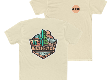 Alpha Sigma Phi Graphic T-Shirt | Desert Mountains Hot on Sale