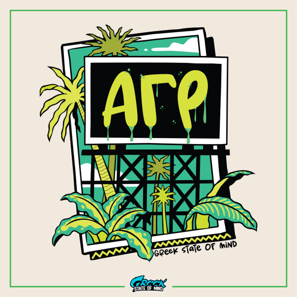 Alpha Gamma Rho Graphic T-Shirt | Tropical Billboard Hot on Sale