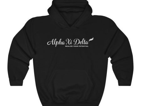 Alpha Xi Delta Graphic Hoodie | AXiD White Logo Fashion