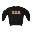 Zeta Tau Alpha Printed Letters | Pizza and Donuts Crewneck Supply