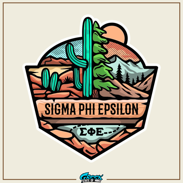 Sigma Phi Epsilon Graphic Hoodie | Desert Mountains Hot on Sale