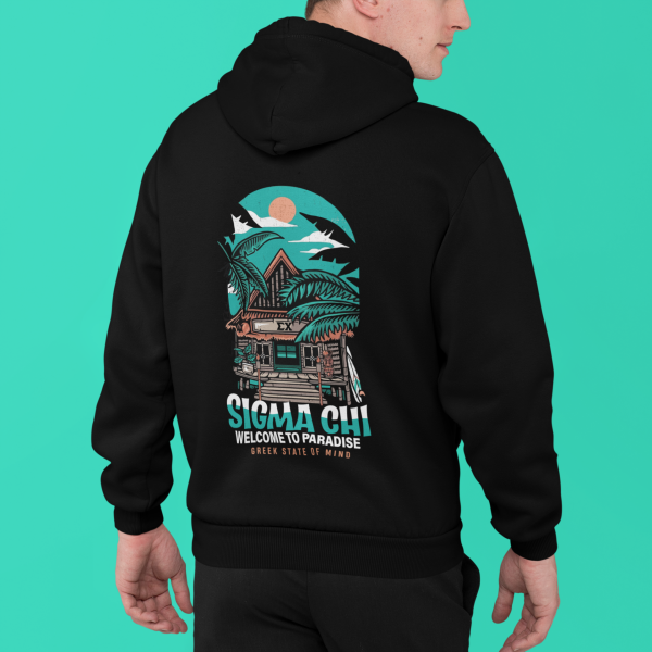 Sigma Chi Graphic Hoodie | Welcome to Paradise Cheap