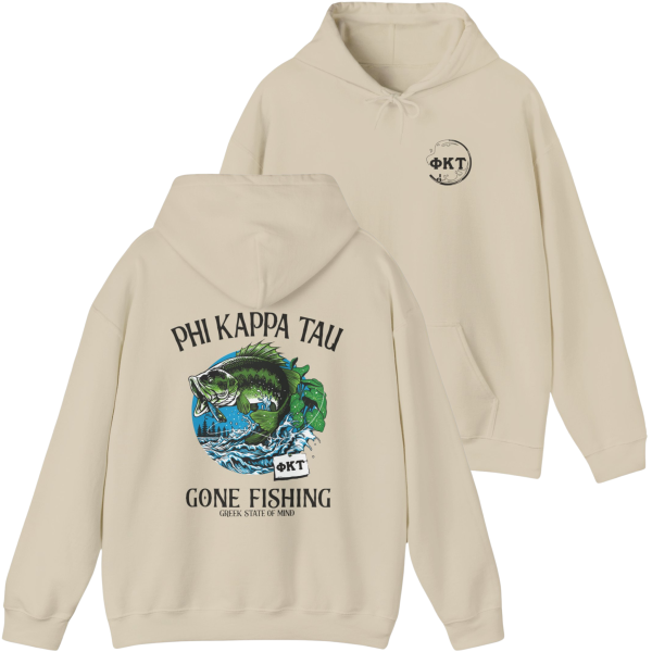 Phi Kappa Tau Graphic Hoodie | Gone Fishing on Sale