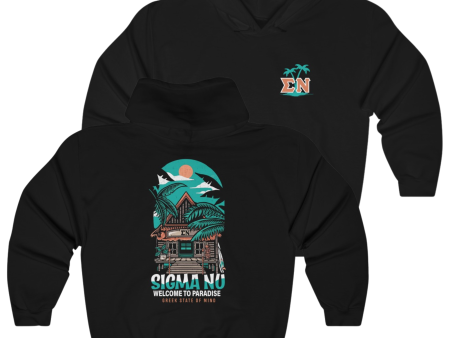 Sigma Nu Graphic Hoodie | Welcome to Paradise For Sale