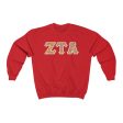 Zeta Tau Alpha Printed Letters | Pizza and Donuts Crewneck Supply