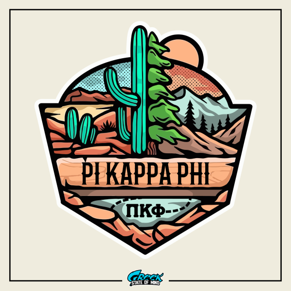 Pi Kappa Phi Graphic Hoodie | Desert Mountains For Sale