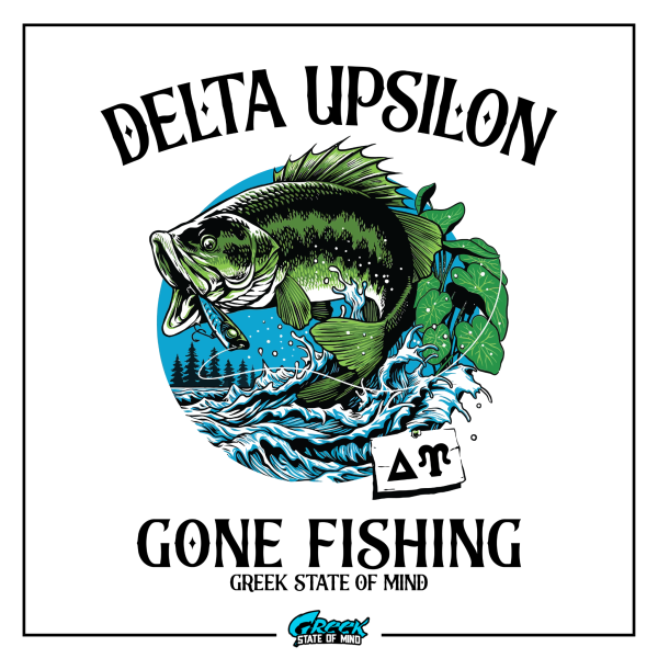 Delta Upsilon Graphic Hoodie | Gone Fishing Discount