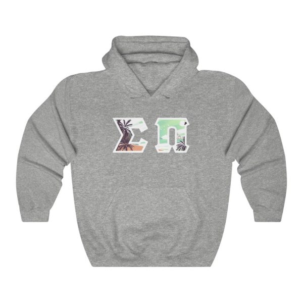 Sigma Pi Printed Letter Hoodie | Tropical Pattern Hot on Sale