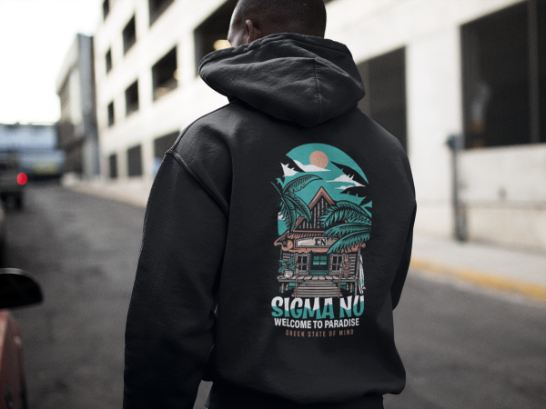 Sigma Nu Graphic Hoodie | Welcome to Paradise For Sale