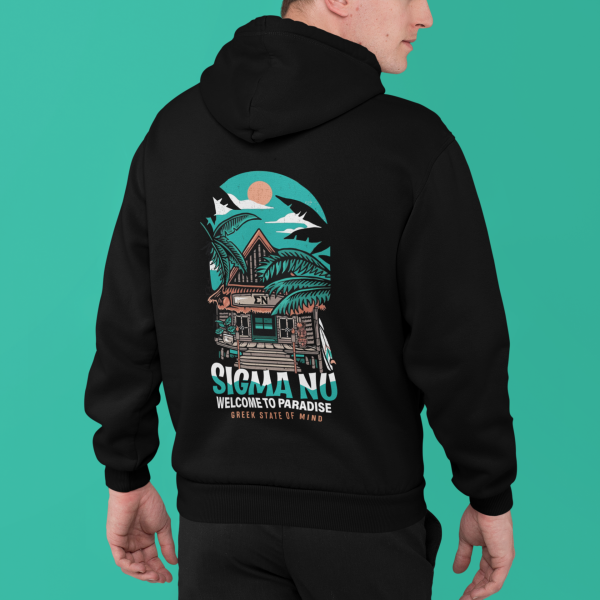 Sigma Nu Graphic Hoodie | Welcome to Paradise For Sale