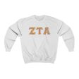 Zeta Tau Alpha Printed Letters | Pizza and Donuts Crewneck Supply